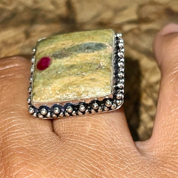 Ruby Fuchsite Ring Size 7 1/4 - Picture 6 of 8